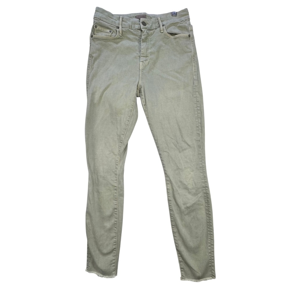 Mother The Looker Skinny Jeans Women 28 Sage Greenโ Frayed Hem *FLAW*